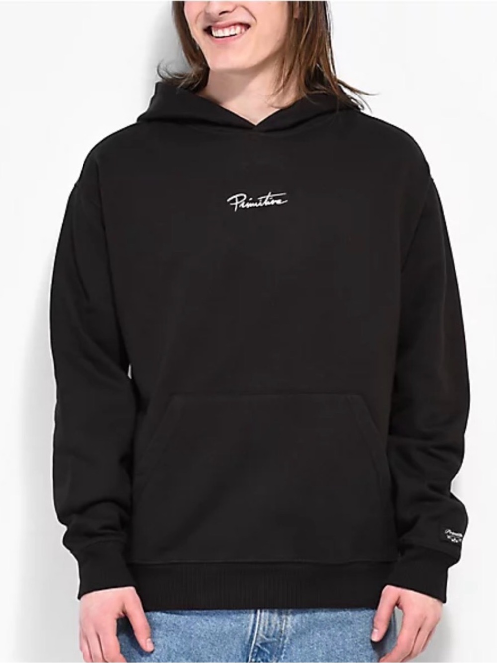 Primitive Black Script Logo Hoodie - Men's Pullover